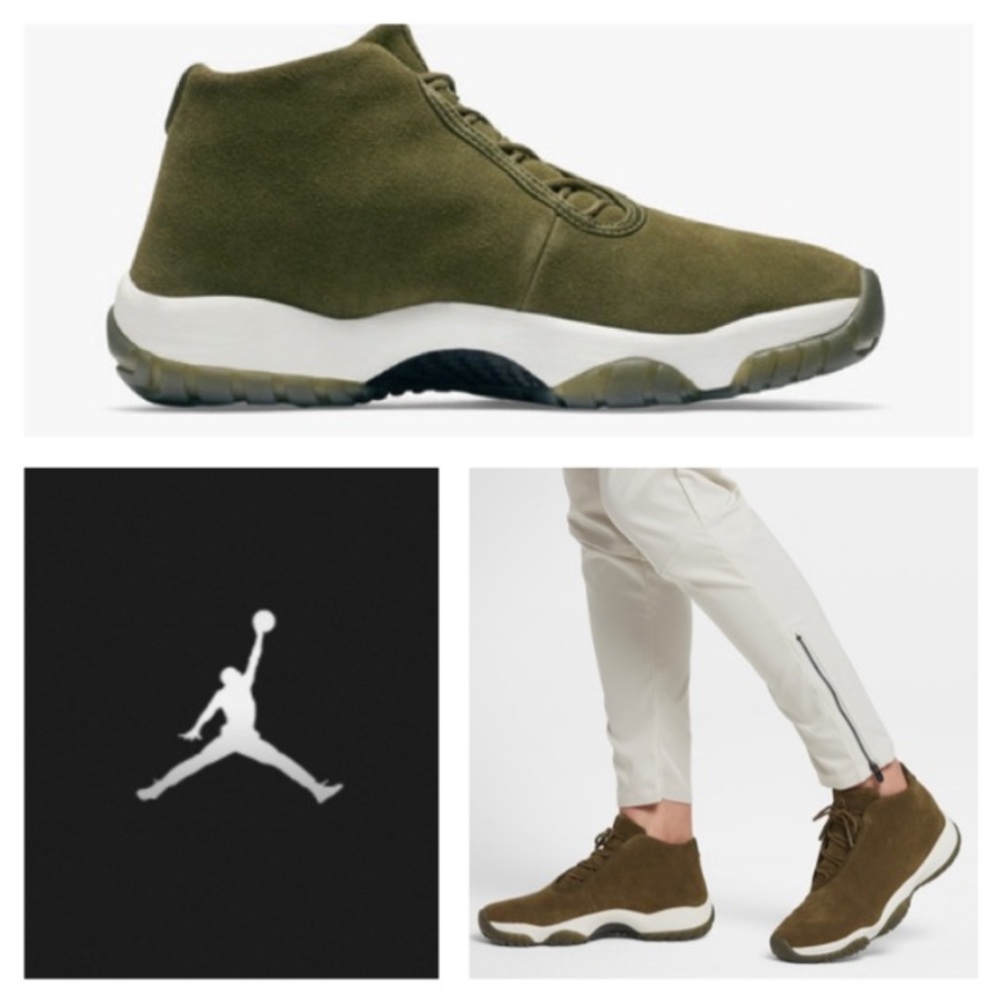 NEW!  Air Jordan women’s Future 'Olive Suede’ in Olive Canvas/Phantom AR0726-300